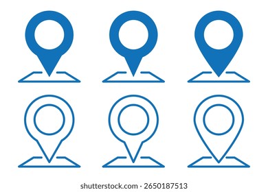 New location map icons. location marker.  Location pin icon flat vector illustration design, Map marker line icon set. gps position pin sign. vector illustration on white background.