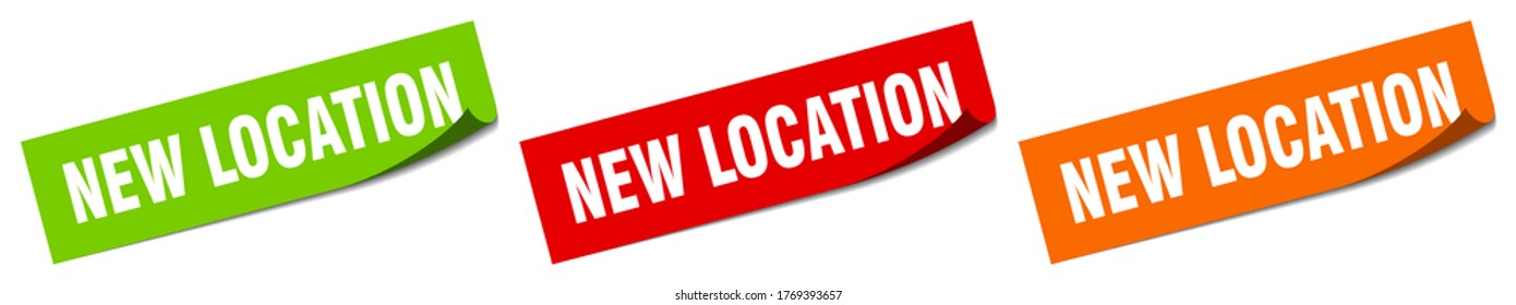 new location sticker. new location square isolated sign. new location label