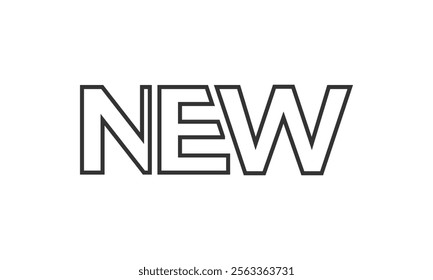 NEW logo design template with strong and modern bold text. Initial based vector logotype featuring simple and minimal typography. Trendy company identity ideal for businesses brand presence.