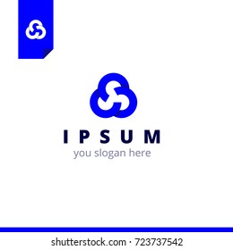 New logo set. Modern sign. Blue color.