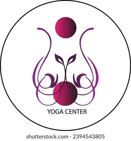 nuevo logo para el centro de yoga, diseño de logotipo vectorial tempalte.