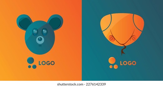 Nuevos logotipos, ratón de oso y serpiente, logotipos para empresas y diversas organizaciones, para aplicaciones y juegos, logotipos vectores, animales del autor