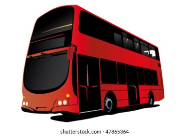 New London Double Decker Red Bus. Vector Illustration