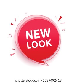 New look banner, announcement design speech bubble icon. vector graphic design.