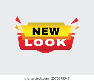 New Look - banner speech for business concept, vector label template. Design element isolated white background.