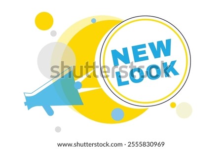 New look, vector banner speech bubble and megaphone sign design. Announcement design element.