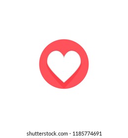 New love icon. Concept vector - glossy, stylish social media love icon (Symbol). Icon with shadow.