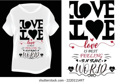 new love typography t shirt design