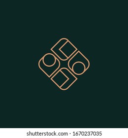 Nuevo diseño de logotipo de vectores abstractos de monogramo de lujo