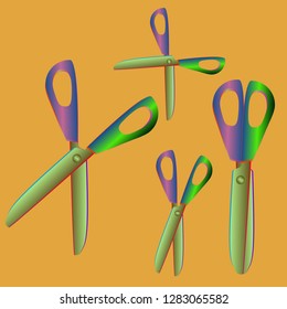 New magian kit gradient multicolored instrument scissors.