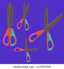 New magian suite gradient multicolored instrument scissors.