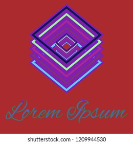 New magic abstract multicolored cube geometric.