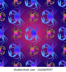 New magic crab multicolor background seamless.