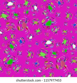 New magic crab multicolored background seamless.