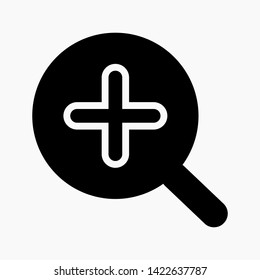 New Magnifier glass sign icon. Zoom tool. New Navigation Flat magnifier glass icon. Vector icon.