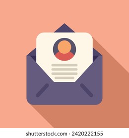 Nuevo vector plano de icono de candidato de correo. La gente busca humanos. Servicio de vocación