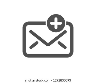 New Mail icon. Add Message correspondence sign. E-mail symbol. Quality design element. Classic style icon. Vector
