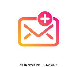 New Mail icon. Add Message correspondence sign. E-mail symbol. Classic flat style. Gradient new Mail icon. Vector