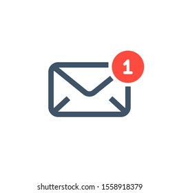 New Mail Icon. Concept Of Newsletter, Notify, Support, Incoming, Confirm. Isolated Icon.