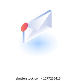 New mail icon. Isometric of new mail vector icon for web design isolated on white background