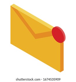 New mail icon. Isometric of new mail vector icon for web design isolated on white background