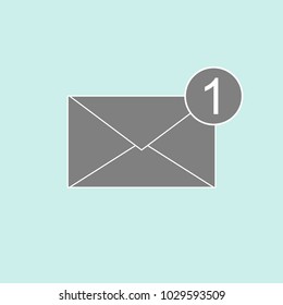 New mail icon. One message. Concept of online talk or speak by message. Vector
