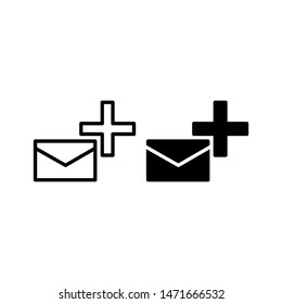 New mail icon. with outline and glyph style
