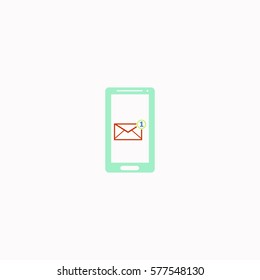 New mail  icon Vector design. Colored illustration.