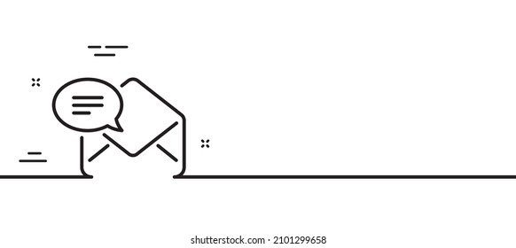 New Mail line icon. Message correspondence sign. E-mail symbol. Minimal line illustration background. New Mail line icon pattern banner. White web template concept. Vector