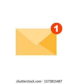 New mail or message icon. Flat illustration. Isolated on white background. 