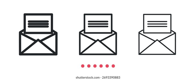 Symbol für neue E-Mail-Benachrichtigung. Dünne Linie Symbol Vektor