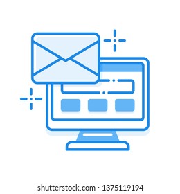 New Mail Notification on Website Icon Vector Illustration