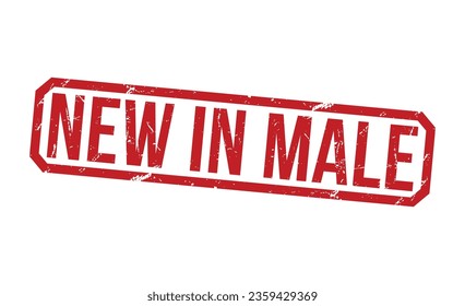 New in Male Red Rubber Stamp vector design.