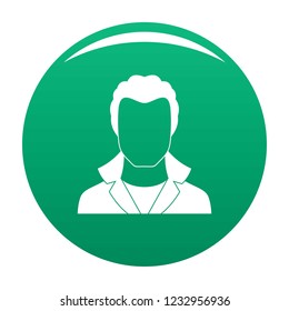 New man avatar icon. Simple illustration of man avatar vector icon for any any design green