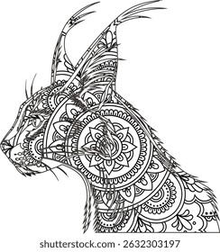 Nova Mandala animal colorir página para crianças