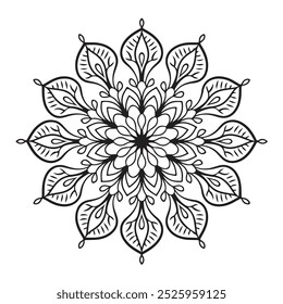 new mandala design for adult coloring page 