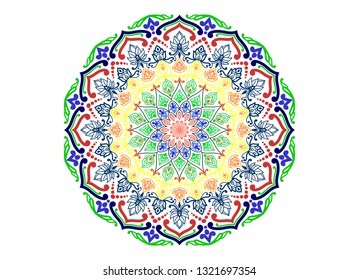 New mandala vector design illustration 2019. lace pattern design. mandala is a spiritual and ritual symbol. decorative design for backgrounds and textures. colorful mandala drawing vector.