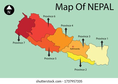 Updated Map Of Nepal New Map Nepal Vector Stock Vector (Royalty Free) 1737957335 | Shutterstock