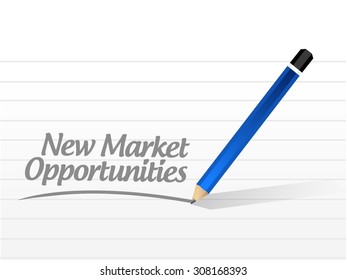 New market opportunities message sign concept illustration design graphic