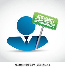 New Market Opportunities People Sign Concept Illustration Design Graphic