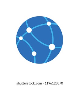 New markets, contacts. Vector icon isolated on white background.