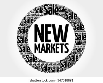 New Markets words cloud, business concept background