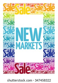 New Markets words cloud, business concept background