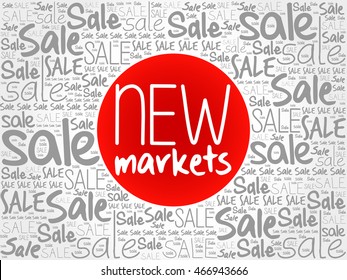 New Markets words cloud, business concept background