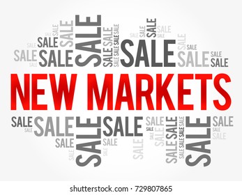 New Markets words cloud, business concept background
