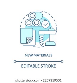 New materials blue concept icon. Prevent corrosion risk. Geothermal energy trend abstract idea thin line illustration. Isolated outline drawing. Editable stroke. Arial, Myriad Pro-Bold fonts used