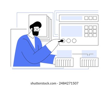 New materials scientific research abstract concept vector illustration. Materials scientist makes new research, natural science, making innovation, chemical properties analyzing abstract metaphor.