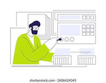 New materials scientific research abstract concept vector illustration. Materials scientist makes new research, natural science, making innovation, chemical properties analyzing abstract metaphor.