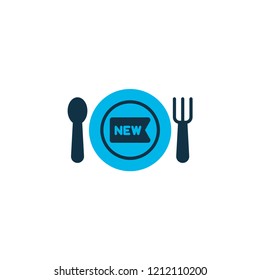 New meal icon colored symbol. Premium quality isolated lunch element in trendy style.