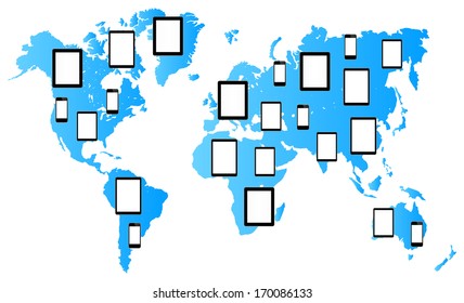 New Media Technology In iPad And iPhone Style Around The World